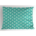 thumbnail image 1 of Ambesonne Fleur de Lis Pillow Sham, Rococo Effects, 36" X 20", Turquoise and Beige, 1 of 2