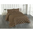 thumbnail image 1 of Ambesonne Fleur de Lis Quilted Bedspread Set 3 Pcs, Checkered Plaid Print, King, Hunter Green Marigold, 1 of 4