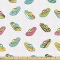 thumbnail image 1 of Ambesonne Flip Flop Fabric by the Yard Upholstery, Thong Sandal Design, 2 Yards, Multicolor, 1 of 4