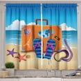 thumbnail image 1 of Ambesonne Flip Flop Kitchen Curtains, 3D Travel Suitcase, 55"x39", Multicolor, 1 of 3