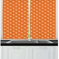 thumbnail image 1 of Ambesonne Flip Flop Kitchen Curtains, Fiery Tone Sandals, 55"x39", Orange and White, 1 of 2