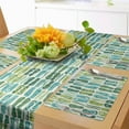 thumbnail image 1 of Ambesonne Flip Flop Table Runner & Placemats, Exotic Nature Colors, Placemat 4 pcs + Runner 14"x72", Pale Green Pale Blue, 1 of 2