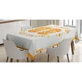 thumbnail image 1 of Ambesonne Flip Flop Tablecloth Rectangular Table Cover, Stained Grungy Motif, 52"x70", White Orange and Yellow, 1 of 4
