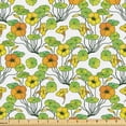 thumbnail image 1 of Ambesonne Flora Fabric by the Yard Upholstery, Forest Flower Illustration, 3 Yards, Lime Green White Marigold, 1 of 1
