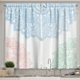 thumbnail image 1 of Ambesonne Flora Kitchen Curtains, South Mandala Design Print, 55"x39", Pale Azure, 1 of 3