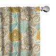 thumbnail image 1 of Ambesonne Floral Window Curtains, Abstract Carnations Art, Each 28" W x 63" L, Tan Turquoise Marigold, 1 of 3