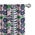 thumbnail image 1 of Ambesonne Floral Window Curtains, Abstract Flowers Leaves Art, Each 28" W x 95" L, Pale Pink and Forest Green, 1 of 4