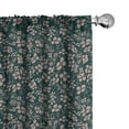 thumbnail image 1 of Ambesonne Floral Window Curtains, Bicolor Spring Meadow Flora, Each 28" W x 84" L, Hunter Green Grey Pink, 1 of 4