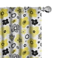thumbnail image 1 of Ambesonne Floral 4-Panel Curtains, Bicolour Spring Flowers, 56"x84", Yellow Indigo, 1 of 4