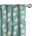 thumbnail image 1 of Ambesonne Floral 4-Panel Curtains, Blooming Asters and Leaves, 56"x84", Seafoam Marigold White, 1 of 4