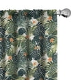 thumbnail image 1 of Ambesonne Floral Window Curtains, Botanic Tropic Leaves, Each 28" W x 84" L, Green and White, 1 of 4