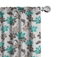 thumbnail image 1 of Ambesonne Floral 4-Panel Curtains, Botany Flowers Pattern Art, 56"x63", Dark Seafoam Umber, 1 of 4