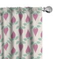 thumbnail image 1 of Ambesonne Floral Window Curtains, Cartoon Flower Buds Pattern, Each 28" W x 95" L, Almond Green and Pale Fuchsia, 1 of 4