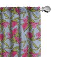 thumbnail image 1 of Ambesonne Floral Window Curtains, Cartoon Style Flowers Design, Each 28" W x 84" L, Ceil Blue Pink Green, 1 of 4
