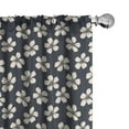 thumbnail image 1 of Ambesonne Floral Window Curtains, Cherry Flower Bloom, Each 28" W x 84" L, Dark Blue Grey Ivory, 1 of 4