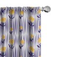 thumbnail image 1 of Ambesonne Floral Window Curtains, Chrysanthemum Pattern, Each 28" W x 95" L, Indigo Earth Yellow, 1 of 3