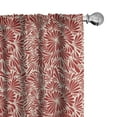 thumbnail image 1 of Ambesonne Floral Window Curtains, Classical Vintage Flourish, Each 28" W x 95" L, Vermilion Cream, 1 of 5
