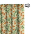thumbnail image 1 of Ambesonne Floral Window Curtains, Curved Flowers Butterflies, Each 28" W x 95" L, Cream Orange and Olive Green, 1 of 4