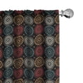 thumbnail image 1 of Ambesonne Floral Window Curtains, Ethno Flowers Pattern Art, Each 28" W x 84" L, Dark Teal and Orange, 1 of 4