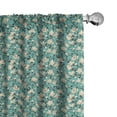 thumbnail image 1 of Ambesonne Floral Window Curtains, Flourishing Magnolia, Each 28" W x 63" L, Dark Brown Ivory, 1 of 4