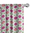 thumbnail image 1 of Ambesonne Floral 4-Panel Curtains, Flower Leaf Scandinavian Art, 56"x63", Magenta Pale Olive Green, 1 of 1
