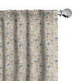 thumbnail image 1 of Ambesonne Floral Window Curtains, Flowers Continuous Lines, Each 28" W x 84" L, Sand Brown Dark Teal, 1 of 4