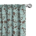 thumbnail image 1 of Ambesonne Floral 4-Panel Curtains, Flowers Leaves Classic Art, 56"x63", Pale Seafoam and Brown, 1 of 4