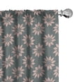 thumbnail image 1 of Ambesonne Floral Window Curtains, Flowers Triangles Pattern, Each 28" W x 95" L, Pale Salmon Grey Teal, 1 of 4