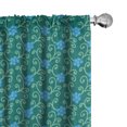 thumbnail image 1 of Ambesonne Floral Window Curtains, Forget-me-not Swirly Blossom, Each 28" W x 95" L, Teal and Sky Blue, 1 of 4