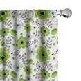 thumbnail image 1 of Ambesonne Floral Window Curtains, Fresh Tones Spring Blossoms, Each 28" W x 95" L, Yellow Green Fern Green, 1 of 4