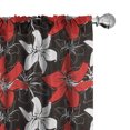 thumbnail image 1 of Ambesonne Floral Window Curtains, Garden Plants Botanic Art, Each 28" W x 84" L, Vermilion White Black, 1 of 4