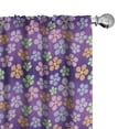 thumbnail image 1 of Ambesonne Floral 4-Panel Curtains, Graphical Flower Elements, 56"x63", Quartz and Multicolor, 1 of 1