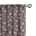 thumbnail image 1 of Ambesonne Floral 4-Panel Curtains, Hand-Drawn Retro Flowers Art, 56"x95", Mauve Taupe and White, 1 of 4