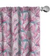 thumbnail image 1 of Ambesonne Floral 4-Panel Curtains, Hand Drawn Tropical Flowers, 56"x95", Pink Dark Turquoise, 1 of 4