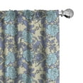 thumbnail image 1 of Ambesonne Floral Window Curtains, Hand Drawn Wild Roses Art, Each 28" W x 84" L, Lavender Blue and Multicolor, 1 of 5