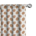 thumbnail image 1 of Ambesonne Floral Window Curtains, Hippie Flowers Dots Plot, Each 28" W x 63" L, Sand Brown Peach Blush, 1 of 4