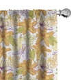 thumbnail image 1 of Ambesonne Floral Window Curtains, Lily Petals Exotic Bloom, Each 28" W x 95" L, Apple Green Marigold, 1 of 4