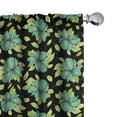 thumbnail image 1 of Ambesonne Floral Window Curtains, Meadow Leaves Nature Tomes, Each 28" W x 95" L, Charcoal Grey and Green, 1 of 3