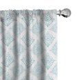 thumbnail image 1 of Ambesonne Floral 4-Panel Curtains, Modern Damask Style Motif, 56"x63", Sea Blue and White, 1 of 4
