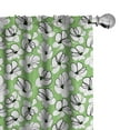 thumbnail image 1 of Ambesonne Floral 4-Panel Curtains, Modern Grunge Summer Petals, 56"x63", Shamrock Green Black, 1 of 4