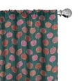 thumbnail image 1 of Ambesonne Floral Window Curtains, Nature Botanical Love Bloom, Each 28" W x 95" L, Dark Teal and Multicolor, 1 of 4