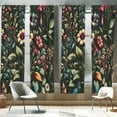 thumbnail image 1 of Ambesonne Floral 4-Panel Curtains, Nostalgia Aura Leafy Jungle, 56"x84", Laurel Green Dark Coral, 1 of 3