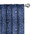 thumbnail image 1 of Ambesonne Floral Window Curtains, Oriental Circular Design, Each 28" W x 63" L, Navy Blue White and Blue, 1 of 4
