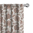 thumbnail image 1 of Ambesonne Floral Window Curtains, Ornamental Foliage Motif, Each 28" W x 95" L, Warm Taupe Umber Blush, 1 of 4