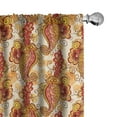 thumbnail image 1 of Ambesonne Floral Window Curtains, Ornate Paisley, Each 28" W x 63" L, Orange Yellow and Red, 1 of 5
