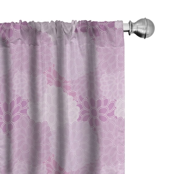 Ambesonne Floral Window Curtains, Pastel Blossoming Spring Art, Each 28" W x 63" L, Pale Pink Pale Mauve