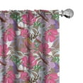 thumbnail image 1 of Ambesonne Floral Window Curtains, Pastel Flowers Leaves Art, Each 28" W x 84" L, Pastel Pink and Cocoa, 1 of 4
