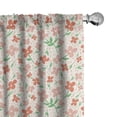 thumbnail image 1 of Ambesonne Floral Window Curtains, Pastel Spring Meadow Buds, Each 28" W x 95" L, Salmon Blush, 1 of 4