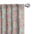 thumbnail image 1 of Ambesonne Floral 4-Panel Curtains, Peony Flowers Fashion Art, 56"x63", Pale Salmon and Blue, 1 of 4