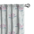 thumbnail image 1 of Ambesonne Floral Window Curtains, Pinky Alstroemeria Flowers, Each 28" W x 63" L, Blue Grey Pale Pink, 1 of 4